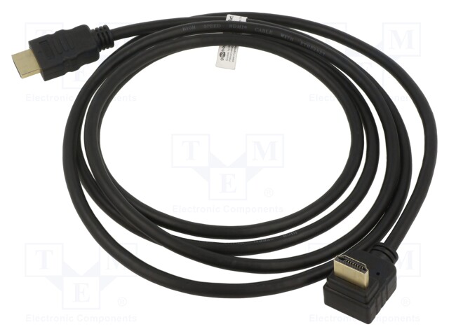 Cable; HDCP 2.2,HDMI 2.0; HDMI plug,HDMI plug 270°; PVC; 2m