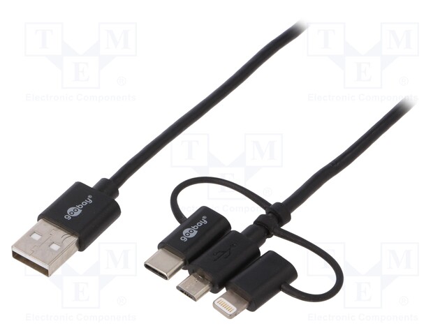 Cable; USB 2.0; 1m; black; film