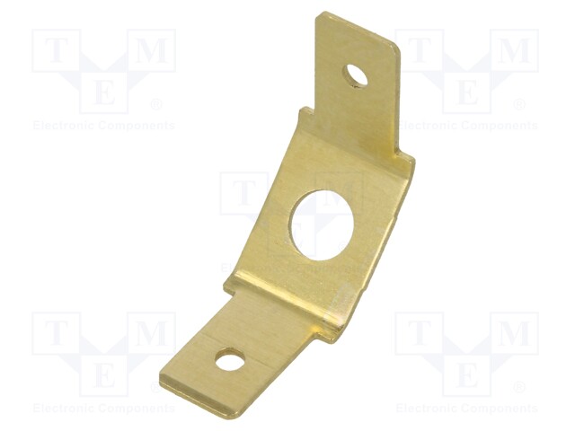 Terminal: flat; 4.8mm; 0.5mm; male; M2,5; double; screw; brass