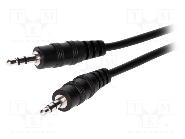 Cable; Jack 3.5mm plug,both sides; 5m; black