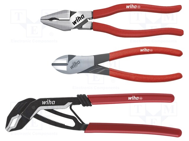 Pliers; Pcs: 3; cutting,adjustable,universal; steel