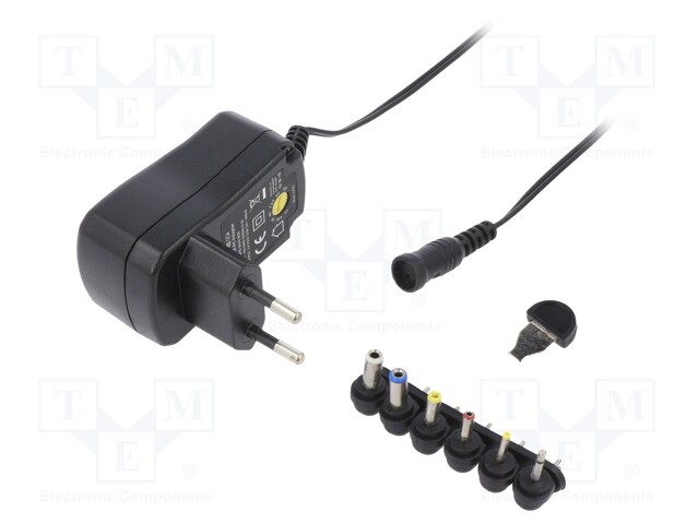 Power supply: switched-mode; 0.6A; 7W; Plug: EU; 90÷264VAC; 0÷40°C