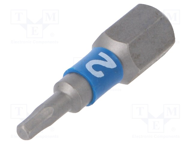 Screwdriver bit; Allen hex key; HEX 2mm; Overall len: 25mm