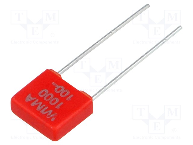 Capacitor: polyester; 1nF; 63VAC; 100VDC; Pitch: 5mm; ±5%; -55÷100°C