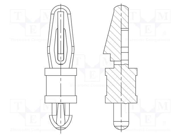 PCB distance; polyamide 66; L: 11.1mm; latch/latch; UL94V-0