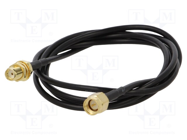 Cable; 50Ω; 3m; SMA socket,SMA plug; black; straight