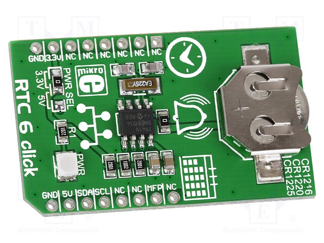 Click board; RTC; I2C; MCP79410; mikroBUS connector; 3.3/5VDC