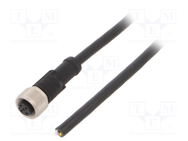 Connection lead; M12; PIN: 5; straight; 2m; plug; 60VAC; 4A; -20÷80°C