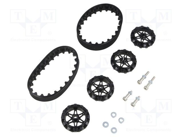 Tracks; black; Shaft: D spring; Pcs: 2; push-in,screw; Ø: 35mm