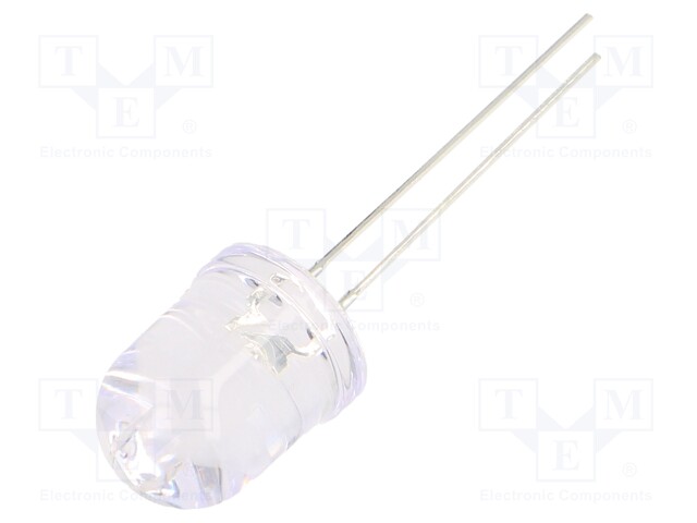 LED; 10mm; blue; 1120÷1560mcd; 30°; without stopper; Front: convex