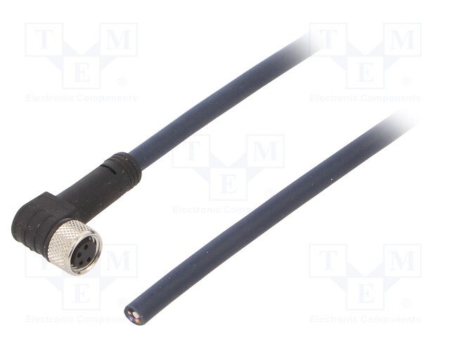 Connection lead; M8; PIN: 4; angled; 10m; plug; 30VAC; 4A; -35÷105°C