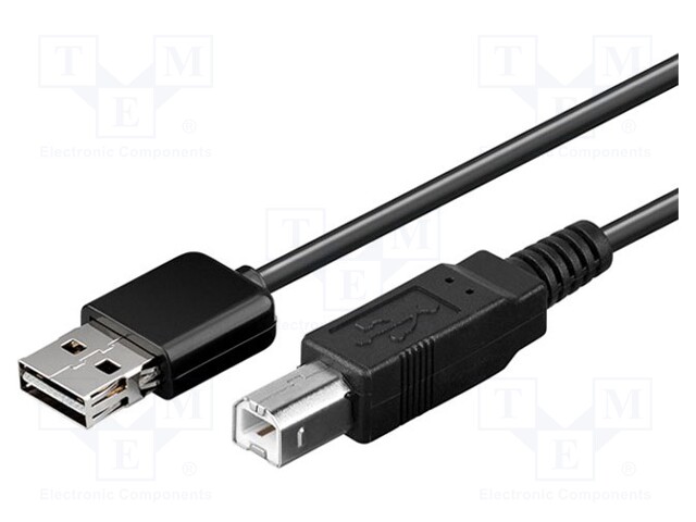 Cable; USB 2.0; USB B plug,USB A plug easy; 0.5m; black; 0.48Gbps