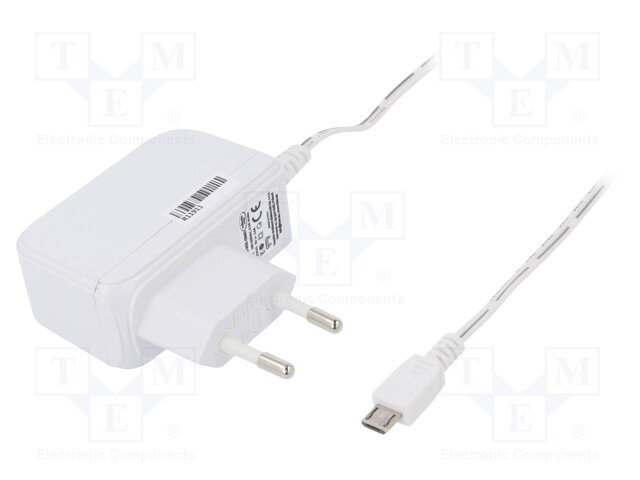 Power supply: switched-mode; 5VDC; 2A; Out: micro USB; 10W; Plug: EU