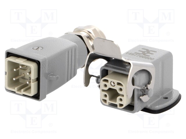 Connector: HDC; male + female; plug + socket; HA; PIN: 5; 4+PE; M20