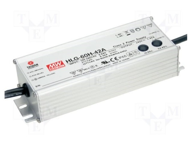 Power supply: switched-mode; LED; 60.9W; 42VDC; 40÷46VDC; IP65