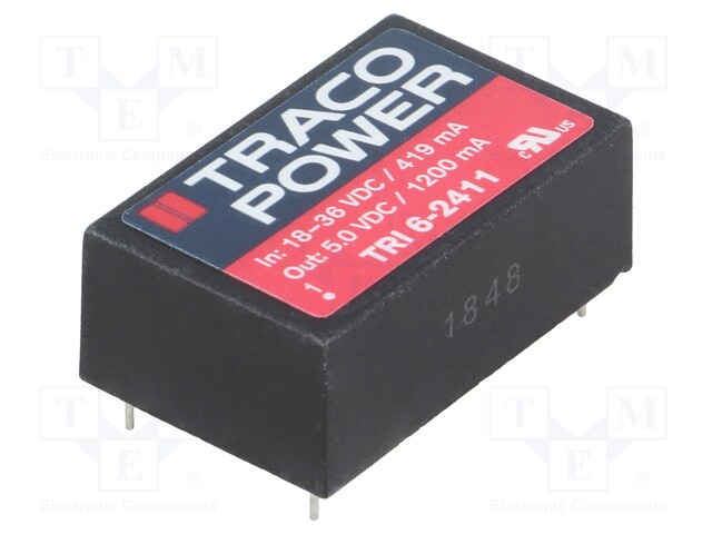 Converter: DC/DC; 6W; Uin: 18÷36V; Uout: 5VDC; Iout: 1.2A; DIP24