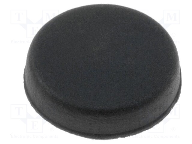 Self-adhesive foot; black; rubber; A: 10.8mm; B: 10.2mm; E: 3mm