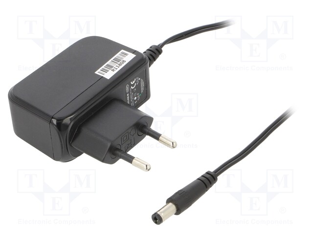 Power supply: switched-mode; 12VDC; 1A; Out: 5,5/2,1; 12W; Plug: EU