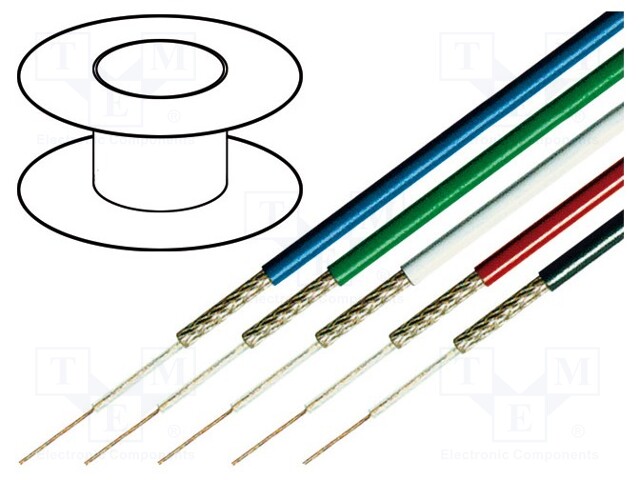 Wire: coaxial; RGB75; 1x75Ω; stranded; OFC; PVC; blue; 100m