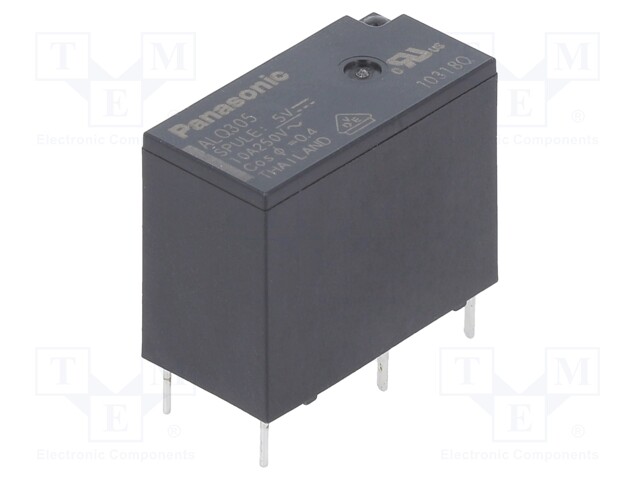 General Purpose Relay, ALQ Series, Power, Non Latching, SPST-NO, 5 VDC, 10 A