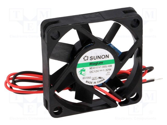 Fan: DC; axial; 12VDC; 45x45x10mm; 19.9m3/h; 32.5dBA; Vapo; 26AWG