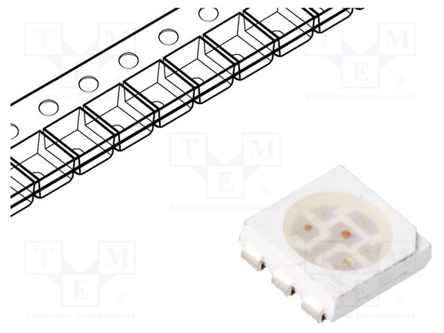 LED; SMD; 5060,PLCC6; red/green/yellow; 5x5x1.5mm; 120°; 20mA