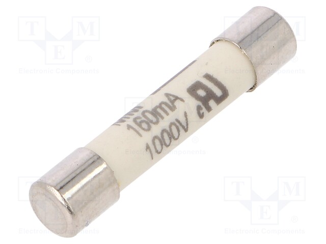 Fuse: fuse; ultra rapid; 160mA; 1kVAC; ceramic,cylindrical; brass