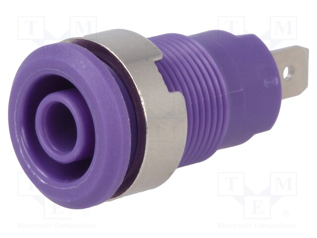 Socket; 4mm banana; 24A; 1kV; Cutout: Ø12.2mm; violet; screw