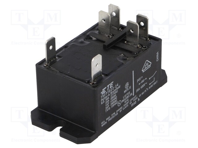 Relay: electromagnetic; DPST-NO; Ucoil: 24VDC; 30A; Series: T92