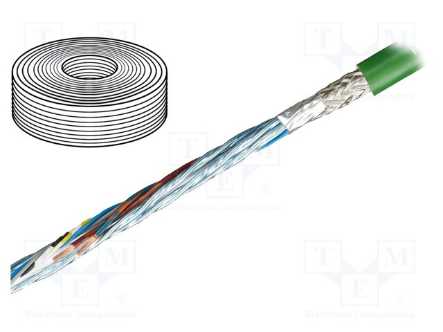 Wire: test lead cable; chainflex® CF884; PVC; green; stranded; Cu