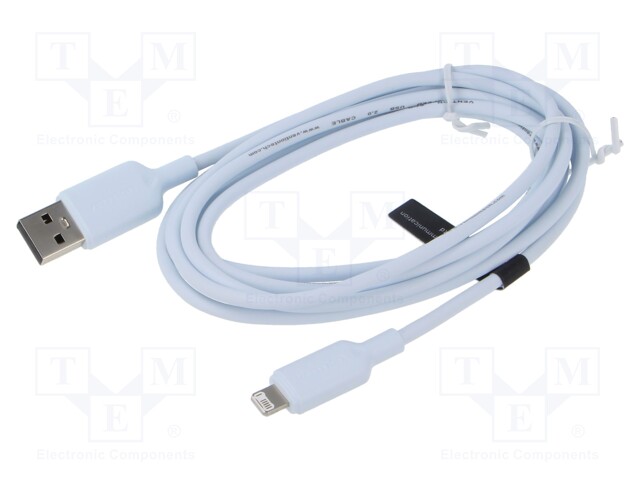 Cable; Apple Lightning plug,USB A socket; nickel plated; 2m