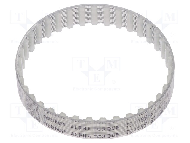 Timing belt; T5; W: 10mm; H: 2.2mm; Lw: 185mm; Tooth height: 1.2mm