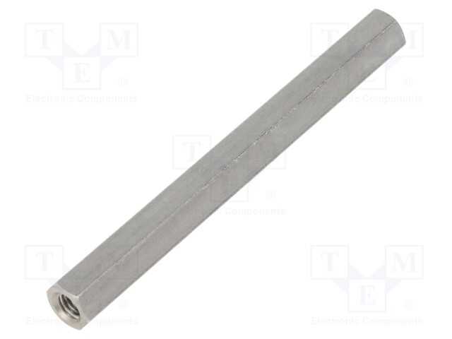 Screwed spacer sleeve; Int.thread: M6; 100mm; hexagonal