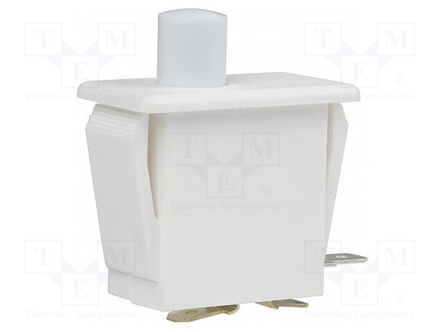 Switch: door; Pos: 2; SPDT; 10A/250VAC; white; Cutout: 28.4x14mm