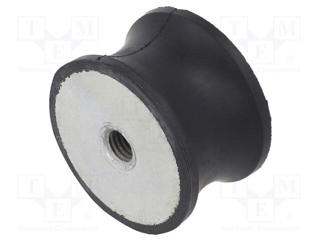 Vibration damper; M10; Ø: 50mm; rubber; L: 30mm; H: 10mm; 1499N