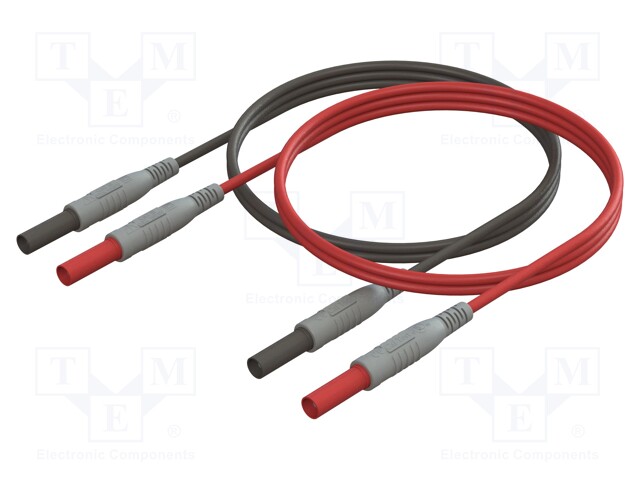 Test leads; Inom: 10A; Len: 2m; insulated; black,red; -20÷80°C