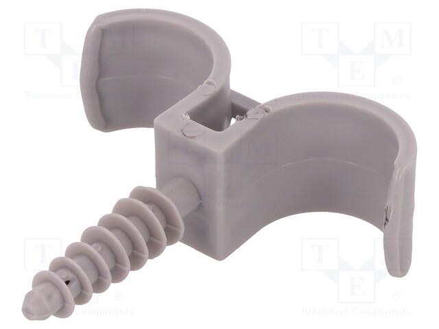 Holder; ØBundle : 22mm; grey; Ømount.hole: 8mm; Sockets: 2