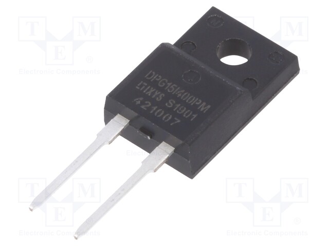 Diode: rectifying; THT; 400V; 15A; Package: tube; TO220FP-2; 45ns