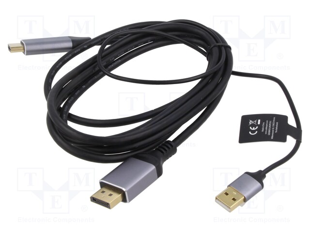 Adapter; DisplayPort plug,HDMI plug,USB A plug; 2m