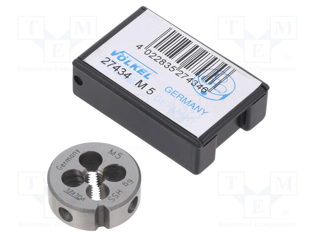 Threading die; HSS; M5; 0.8; Ø: 20mm; Thk: 7mm; Conform to: DIN 223