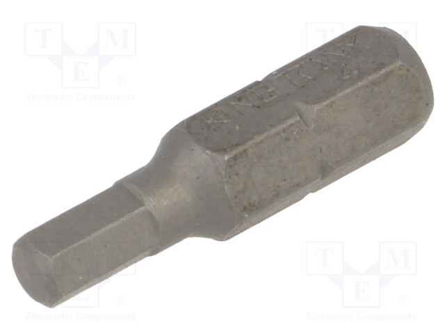 Screwdriver bit; hex key; HEX 4mm; Overall len: 25mm