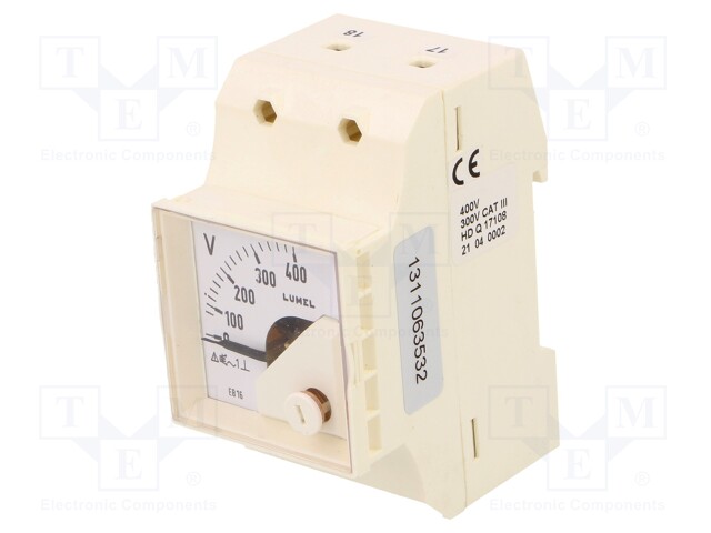 Meter; for DIN rail mounting; analogue; 0÷400V; True RMS; 40÷72Hz