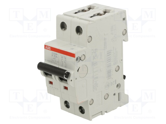 Circuit breaker; 400VAC; Inom: 10A; Poles: 2; DIN; Charact: K; 10kA