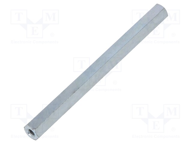 Screwed spacer sleeve; Int.thread: M3; 70mm; hexagonal; steel