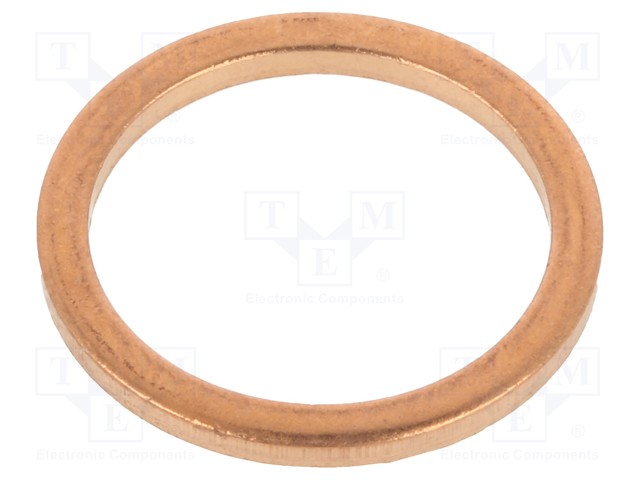 Gasket; copper; D: 1.5mm; Øint: 14mm; Øout: 18mm; DIN: 7603