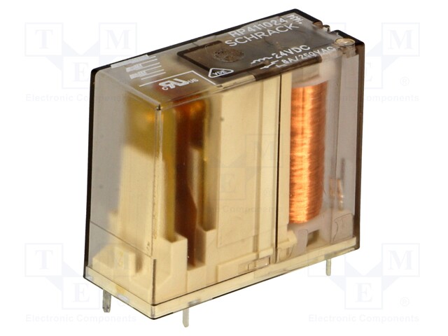 Relay: electromagnetic; SPDT; Ucoil: 24VDC; 8A/250VAC; 8A/24VDC