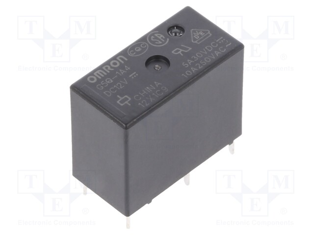 Relay: electromagnetic; SPST-NO; Ucoil: 12VDC; 5A/250VAC; 5A/30VDC