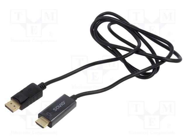 Cable; HDMI 1.4; DisplayPort plug,HDMI plug; Len: 1.5m; black