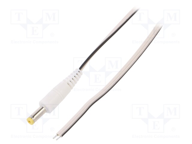 Cable; wires,DC 4,8/1,7 plug; straight; 0.5mm2; white; 1.5m