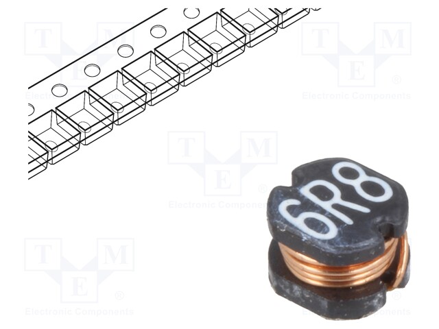 Inductor: wire; SMD; 6.8uH; 132mΩ; -40÷105°C; ±20%; 900mA